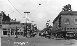 Looking up Forest Avenue, Pacific Grove, 1930